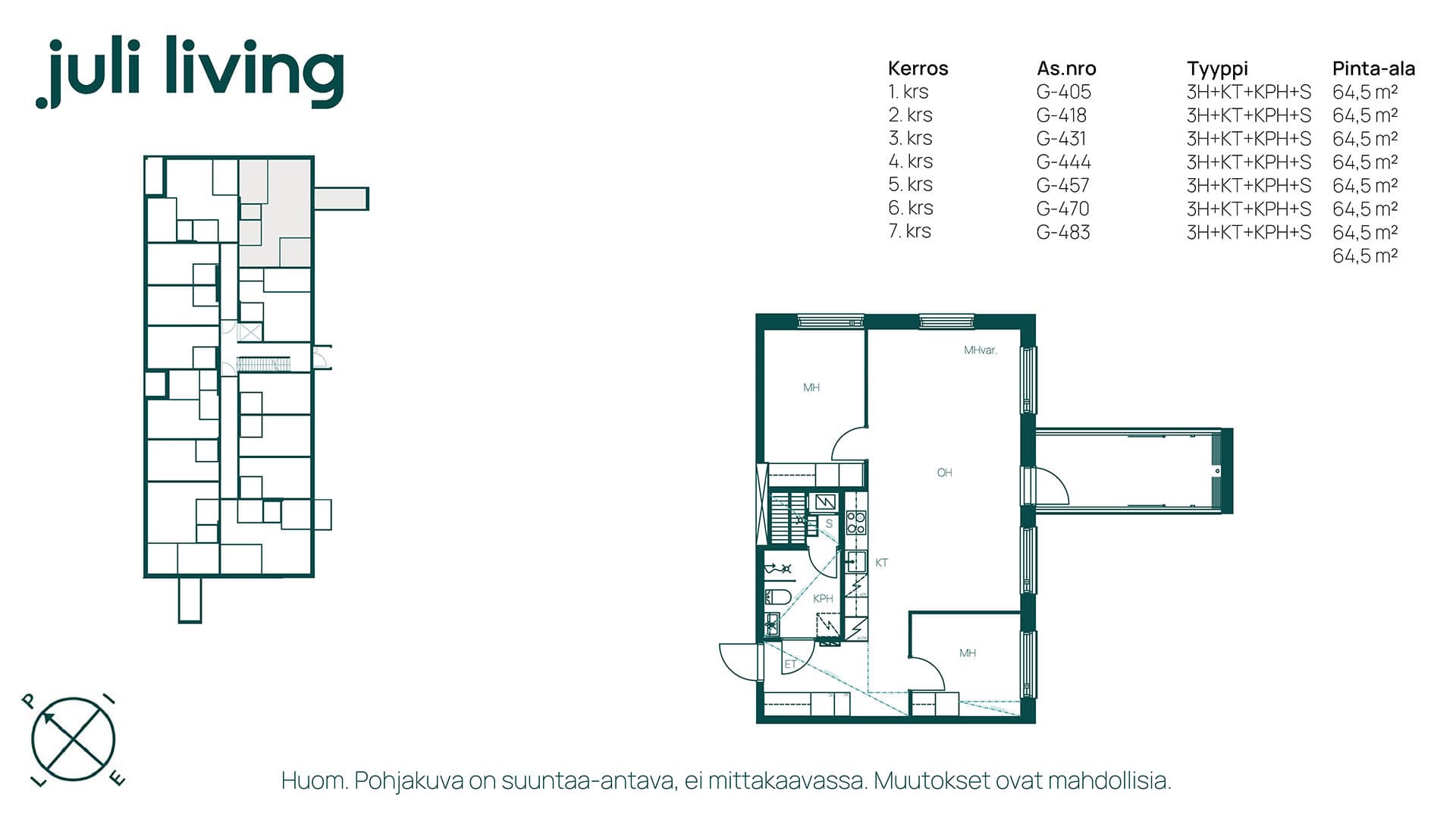 Kaarna-G405,-G418,-G431,-G444,-G457,-G470,-G483