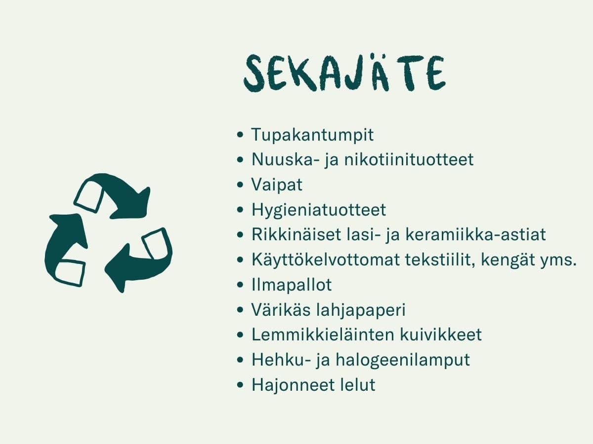 Kierrätysohje sekajäte