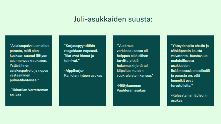 Juli-asukkaiden suusta